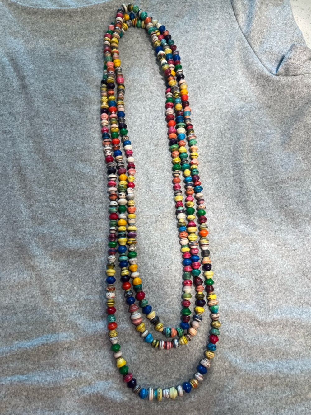 Trades of Hope Multistrand Paper Bead Necklace Boho Fair Trade Colorful”